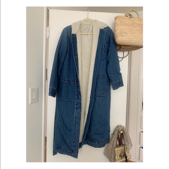 denim sherpa duster